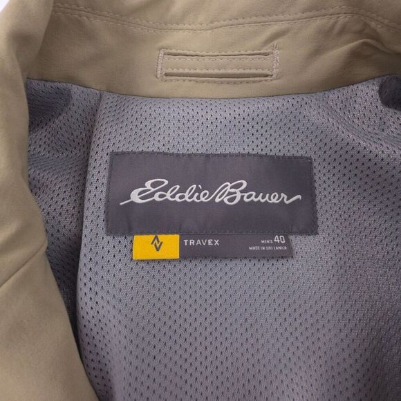 NEW Eddie Bauer Travex Travel Blazer Utility Jacket DWR Gorpcore Cargo Khaki 40 - Picture 2 of 12